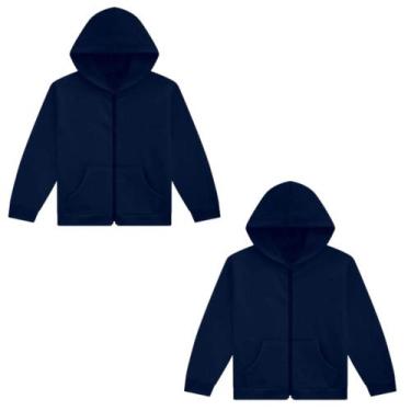 Imagem de Kit 2 Jaquetas Juvenil Moletom Infantil Flanelado com Capuz  - Agathos