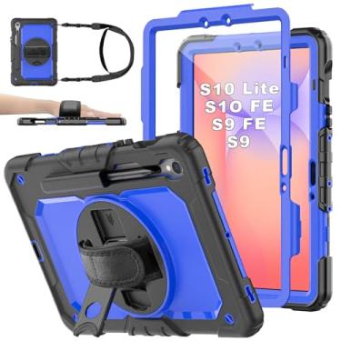 Imagem de BASE MALL Capa para Samsung Galaxy Tab S10 Lite / S10 FE / S9 FE 10,9 polegadas / S9 11'' 5G protetora com protetor de tela/suporte de caneta/alça de mão, capa de tablet resistente à prova de choque