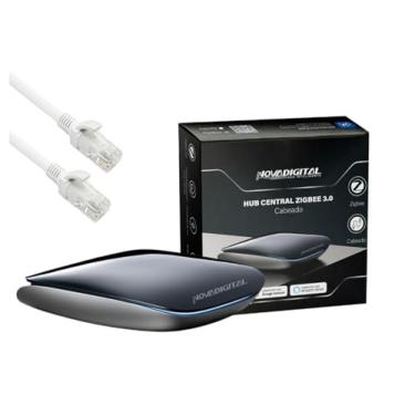 Imagem de Hub Zigbee Cabeado NovaDigital HNZ-CB Conexão Rj45 Wi-fi Smart Life Tuya Alexa e Google Assistente Zigbee 3.0 Com Cabo de Rede RJ-45 (Preto)