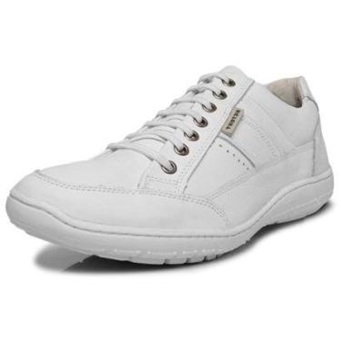 Imagem de Sapatenis Casual Masculino em Couro Forrado Palmilha Gel Conforto Anatomica Macio Dia a Dia-Masculino