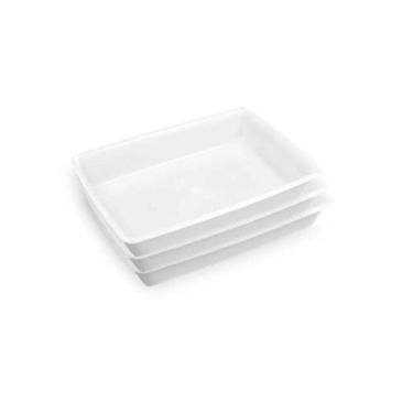 Imagem de Kit 3 Bandejas Plásticas 7l Plasvale Branco