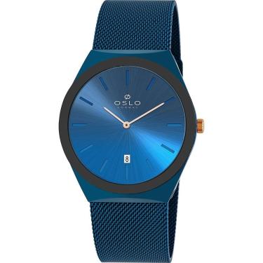 Imagem de Relógio Oslo Masculino Ref: Omtsss9u0021 D1dx Slim Mesh Azul