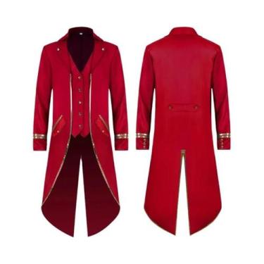Imagem de Casaco Vintage Medieval Steampunk Vitoriano Para Homens, Fantasia De H