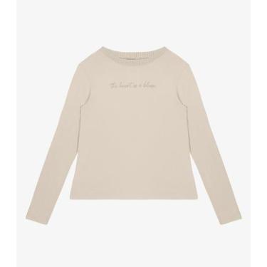 Imagem de Blusa Feminina Manga Longa Em Viscotorcion Rovitex Bege, M, Bege