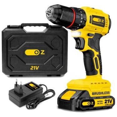 Imagem de Parafusadeira Furadeira De Impacto A Bateria 21v Motor Brushless Profi