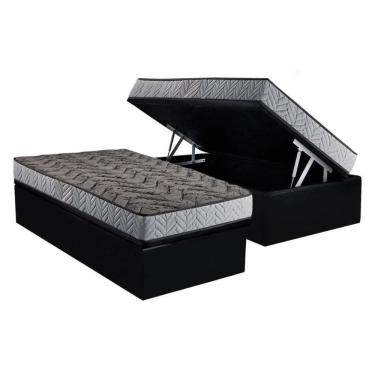 Imagem de Conjunto Box Baú Solteiro Colchão Espuma Paropas Compact Ag 65 - D28 Royalle Rústico Pr...