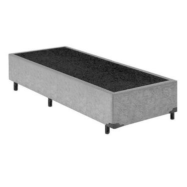 Imagem de Base  Box Blindado  Solteirão Homequeen  Suede Cinza 40x96x203