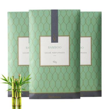 Imagem de Kit Sachês Perfumados Bamboo Via Aroma 10g  Aromatizador para Gavetas,