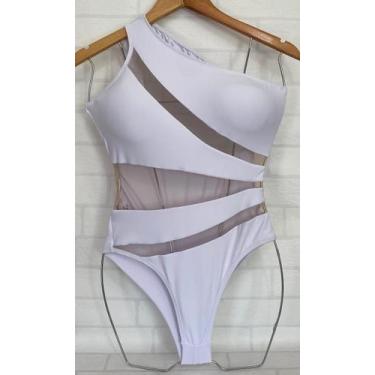 Imagem de Maiô Nula Manga 3 Cores com Tule Feminino Degradê e Liso Poliamida Alt
