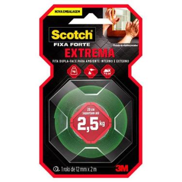 Imagem de Fita 3M Dupla Face Scotch 12 mm x 2 m Fixa Forte Fixação Extrema