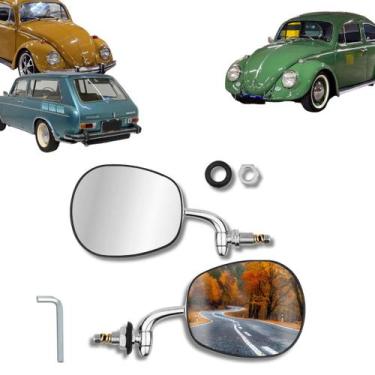 Imagem de Espelho Retrovisor Convexo Raquete Inox Premium Braço Longo - Rosso & 