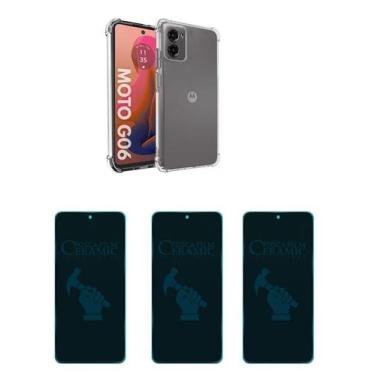 Imagem de 3UN Película Fosca Privativa 9D + Capinha TPU Para Motorola Moto G06 -