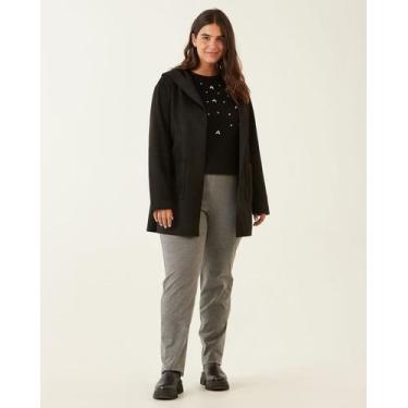 Imagem de Calça Reta Básica Feminina Plus Size Cintura Média Em Algodão - Malwee