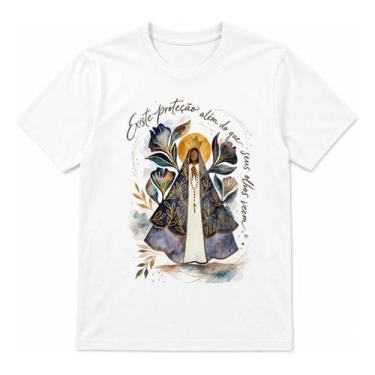 Imagem de Camiseta Religiosa Estampa Proteção Fé Algodão Premium Leve Igreja Cat
