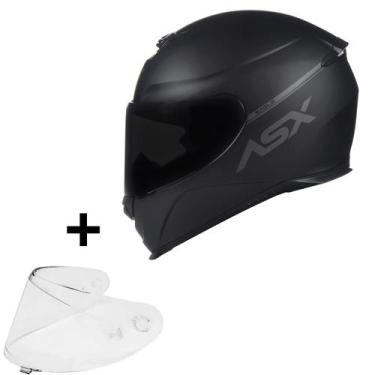 Imagem de Capacete Masculino Feminino Asx Eagle Preto Fosco + Viseira, 54