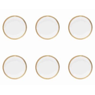 Imagem de Conjunto 6 Pratos Sobremesa Porcelana Paddy 19 cm Wolff - Rojemac