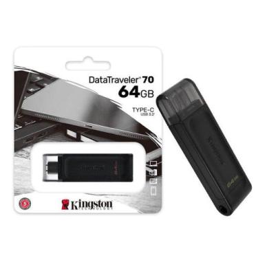 Imagem de Pen Drive 64GB USB 3.2 Geração 1 DataTraveler 70 USB-C. - Kingston, 64