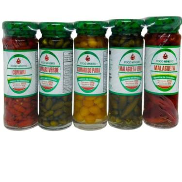 Imagem de Kit Pimentas Conserva Mista 5 x 200g - Fogo Mineiro