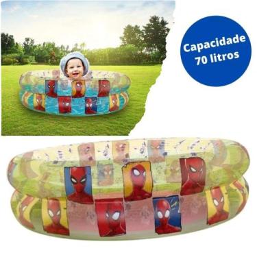 Imagem de Piscina Infantil Inflável 70 Litros Homem Aranha Etitoys 