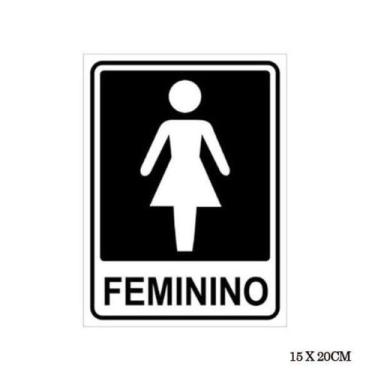 Imagem de Placa Sinalização Banheiro Feminino 15x20cm - Pacific
