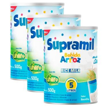Imagem de Kit 3 Bebida de Arroz Kids Unilife sabor Baunilha 500g