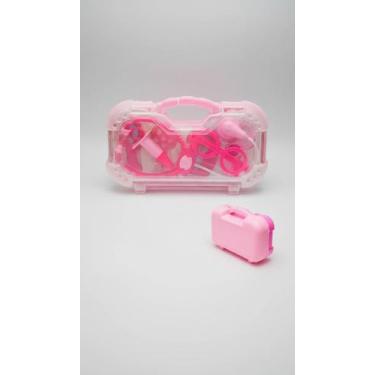 Imagem de Maleta Médica Infantil Brinquedo 7 Peças Rosa - Congratulations Store