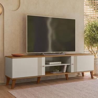 Imagem de Rack para TV até 75 Polegadas MDF 180cm Denver 2 Portas Branco - Peter