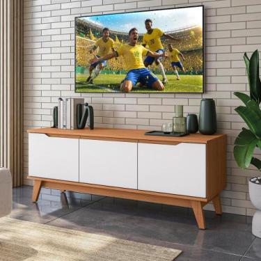 Imagem de Rack Kappesberg 3 Portas Canela/Branco 136cm