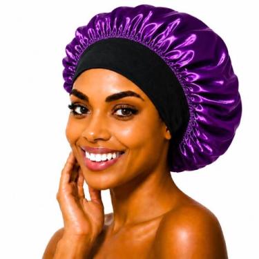 Imagem de Touca de Cetim Premium para Cabelo, Proteção Noturna contra Frizz e Qu