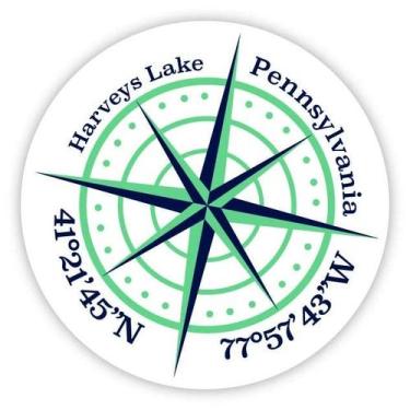 Imagem de Adesivo de vinil Harveys Lake PA com design de bússola de 10 cm - Marc