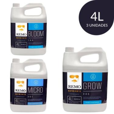 Imagem de KIT Remo Nutrients Bloom, Grow e Micro 4 Litros