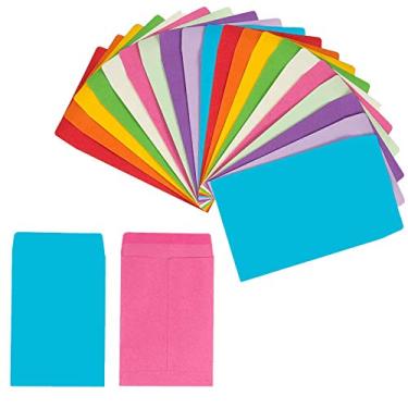 Imagem de Embalagem com 200 envelopes autoadesivos pequenos de peças envelopes Kraft autovedantes envelopes de semente de armazenamento de carimbos de moeda para casa, jardim, casamento ou escritório, Colorful, 2.25"×3.5"