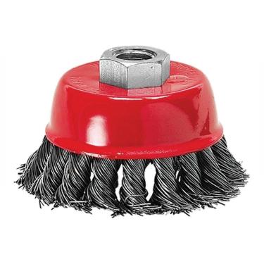 Imagem de Escova De Aço Tipo Copo Com Fio Trançado 75mm Rosca M14 Mtx