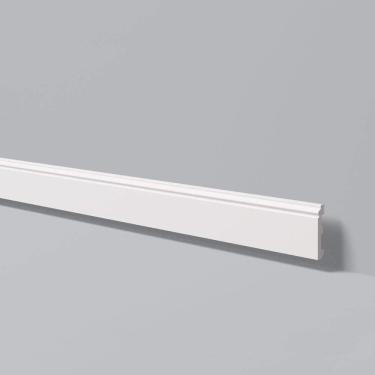 Imagem de Rodapé GART de Poliestireno FL1 12mmx8cm Metro Linear  - caixa com 2,44 Unidade - Branco
