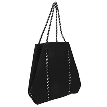 Imagem de bolsa de viagem ao ar livre bolsa de ombro respirável de neoprene bolsa de mão de grande capacidade para viajar(Black), Bolsa de ombro feminina,