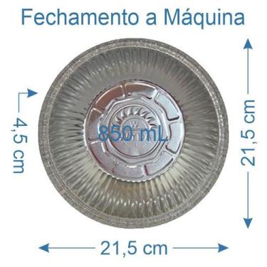 Imagem de 200 Prato De Alumínio Marmitex 850ml Com Tampa A Máquina - Wyda