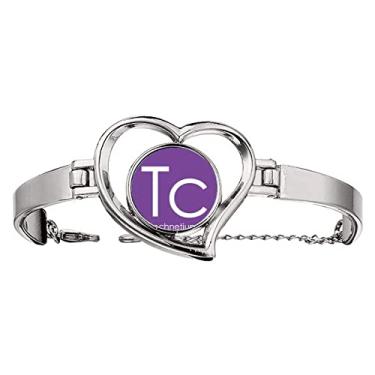Imagem de N/A N/A Bracelete de fio para joias coração joia coração com tecnologia de transição de metais e elementos de cerejeira, medium, metal