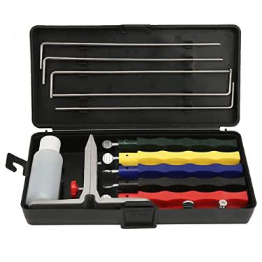 Imagem de Conjunto de pedras de afiação de moedor profissional para cozinha com sistema de apontador de facas de ângulo fixo com manual do usuário (sem garantia de versão em português).