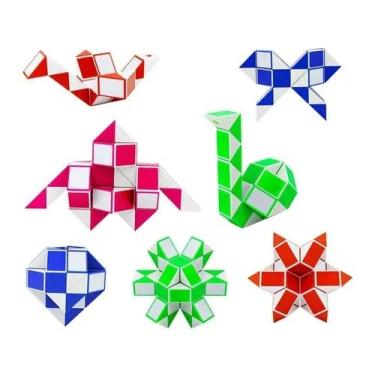 Imagem de Kit C/ 24 peças Fidget Toys Régua Mágica Tik Tok Brinquedo Anti Stress Sensorial Cubo Mágico Cobra Magica Brinquedos Crianças Autista