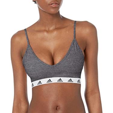 Imagem de adidas Sutiã feminino de algodão diário, Cinza escuro mesclado, (Large) DD