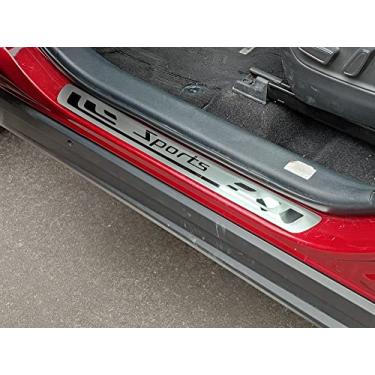 Imagem de GZBFTDH Protetor protetor de rasgo de peitoril da porta do carro, compatível com acessórios Lexus UX200 2019-2022 painéis de chute placa de proteção de rasgo, protetor de entrada de porta de peças automotivas