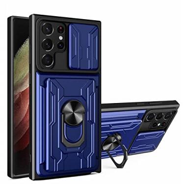 Imagem de Para Samsung S22 Ultra S21 Plus Case Slide Stand Kickstand Ring Slot para Cartão de Classe Militar Para Galaxy Note 20 A13 A53 A73 5G A52 72, T5, Para Samsung A22 4G