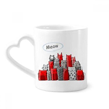 Imagem de Caneca para amantes de animais de estimação com desenho fofo gato Mewing Protect Caneca de café cerâmica copo de coração de vidro