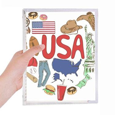 Imagem de Caderno de papelaria com a bandeira nacional dos EUA América Love Heart