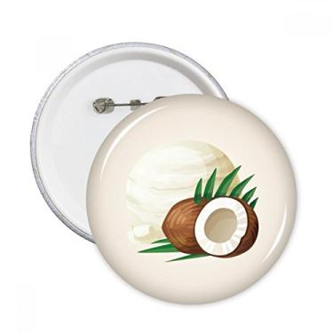 Imagem de Folhas de coco sorvete picolé alfinetes redondos emblema botão decoração acessório 5 peças