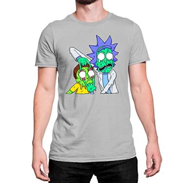 Imagem de Camiseta T-Shirt Rick And Morty Slime Derretendo Algodão Cor:Cinza;Tamanho:GG
