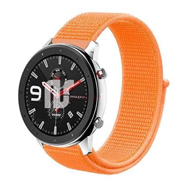 Imagem de Pulseiras NSmart compatíveis com Amazfit GTR 47MM / GTR 2 / GTR 2e / GTR 3 / GTR 4 (Laranja em nylon)