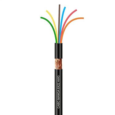 Imagem de Cabo Manga 6x22 AWG - com Blindagem Preto - 50 Metros