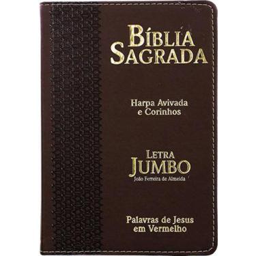 Imagem de Bíblia Lt Jumbo Arc Harpa Capa Pu Luxo - Estrela Marrom
