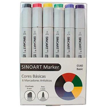 Imagem de Sinoart Marcador Artístico Marker, 6 Tons Básicos